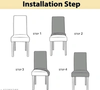 Elastic Chair Cover Stretch Removable Washable Short Dining Chair Cover Protector Seat Slipcover - Polyster, Elastic/ Stretchable, Multipack of1